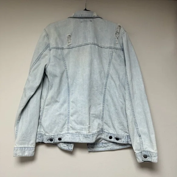Jackson Brand Men's Light Wash Distressed Denim Jean Jacket Size Medium - Picture 5 of 6